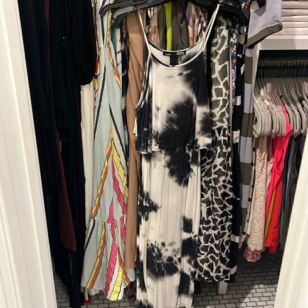 Rebel Sugar spaghetti strap tie-dye maxi dress XS NWT
